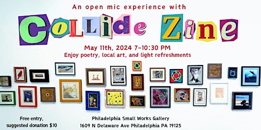 Imagen principal de Poetry Open Mic and Artist Pop-Up with Philadelphia Small Works Gallery