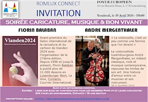 Imagem principal de RomLux Connect: SOIRÉE CARICATURE, MUSIQUE & BON VIVANT - FLORIN BALABAN & ANDRE MERGENTHALER