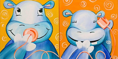 Mommy and Me Hippo  - Paint and Sip by Classpop!™ primary image