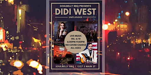 Imagen principal de Didi West "Unplugged" at SoulBelly BBQ