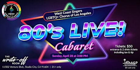 Image principale de West Coast Singers LGBTQ+ Chorus of Los Angeles 80' Live Cabaret Fundraiser