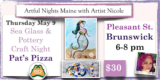 Sea Glass & Pottery Craft Night at Pat's Pizza, Brunswick primary image