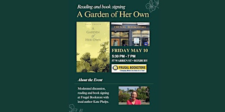 A Garden of Her Own by Kate Phelps - Author Event