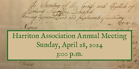 Harriton Association Annual Meeting 4/28