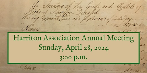 Immagine principale di Harriton Association Annual Meeting 4/28 