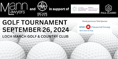 Image principale de Golf Tournament in support of the Ottawa Network for Education