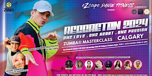 Imagem principal do evento Reggaeton 2024 YYC Feat. Zumba Masterclass w/ Mark Kramer and Jason Zamora