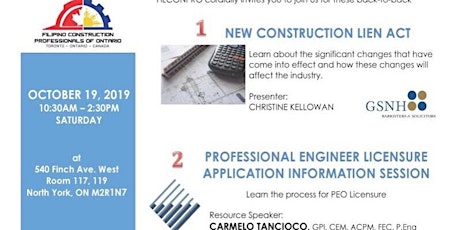 NEW CONSTRUCTION LIEN ACT & PROFESSIONAL ENGINEER LICENSURE APPLICATION INFORMATION SESSION primary image