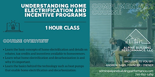 Imagem principal do evento Free Course - Understanding Home Electrification  and Incentive Programs