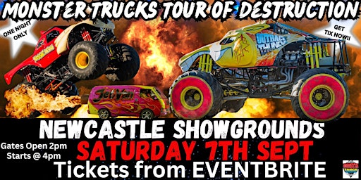 Image principale de Monster Trucks Tour of Destruction Newcastle Showgrounds 2024.