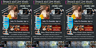 Primaire afbeelding van Sunday Blue Room Brunch feat John Lee & Friends  - South Valley BBQ