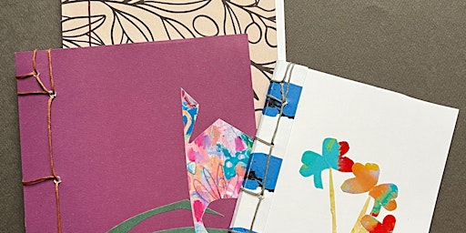 Immagine principale di Stitched Together:  Book Making & Collage Family Art Workshop 