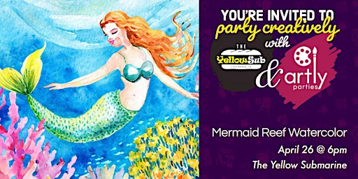 Imagem principal do evento Mermaid Reef Watercolor Paint and Sip