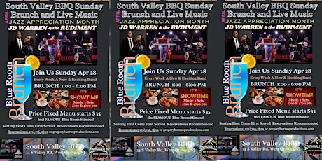 Sunday Blue Room Brunch feat JD Warren & the Rudiment -South Valley BBQ