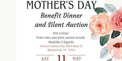 Imagen principal de CANCELLED Mothers Day Benefit Dinner & Silent Auction