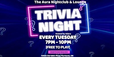 Imagem principal do evento Free Trivia at The Aura