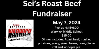 Primaire afbeelding van Sei's Roast Beef Dinner Fundraiser May 7th