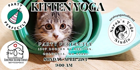 Kitten Yoga at Party Perfectly with Sarah's Yoga Studio