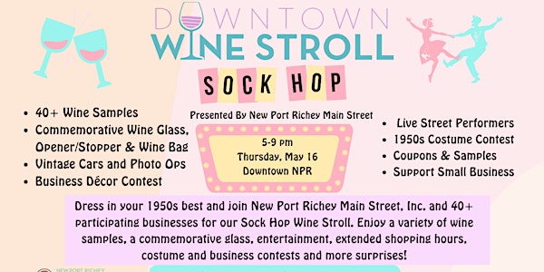 New Port Richey Downtown Wine Stroll: Spring Sock Hop!