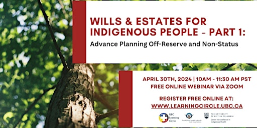 Primaire afbeelding van Wills & Estates for Indigenous People Part 1