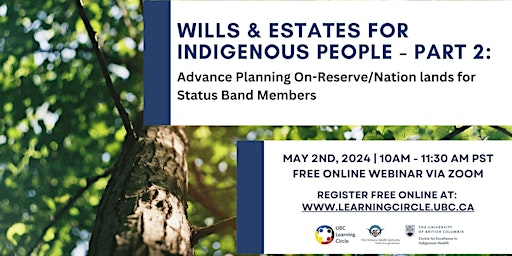 Wills & Estates for Indigenous People Part 2 primary image