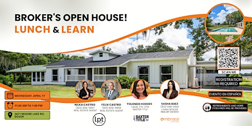 Primaire afbeelding van BROKER'S OPEN HOUSE! LUNCH & LEARN