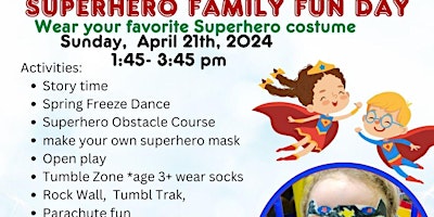 Imagen principal de Superhero Family Fun Day -ALL AGES- Kids with autism are welcome.