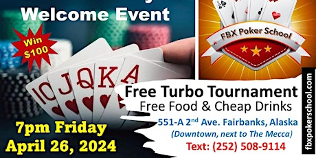 Texas Hold'em New Player Welcome Event: FBX Poker School 7pm Fri April 26th