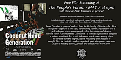 Primaire afbeelding van FILM SCREENING: COCONUT HEAD GENERATION w/ ALAIN KASSANDA
