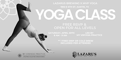 Immagine principale di Free Yoga at Lazarus Brewing with My Vinyasa Practice 