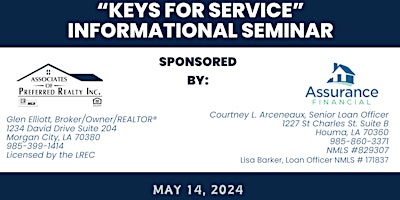 Keys for Service Informational Seminar by Associates of Preferred Realty & Assurance Financial primary image