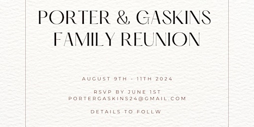 Porter & Gaskins Family Reunion primary image