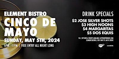 Immagine principale di Cinco de Mayo  at Element Bistro | Sunday 5.5.24 