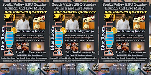 Primaire afbeelding van Sunday Blue Room Brunch Dre Barnes  Caylen Bryant G Earl Grice Lance Bryant