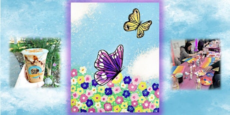 Paint & Sip at Sip Coffee House 2 in Highland: Butterfly Garden