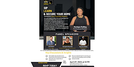 Immagine principale di Sip, Learn, & Secure Your Home - Home Ownership Workshop 