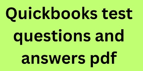 Quickbooks Online Certification Exam Answers 2023