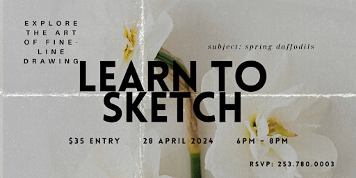 Imagem principal do evento Learn to Sketch Art Class: Fine-Line Daffodils