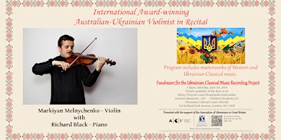 Imagen principal de Violin and Piano Recital - Ukrainian and Western Classical Masterworks