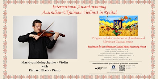 Imagen principal de Violin and Piano Recital - Ukrainian and Western Classical Masterworks