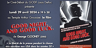 Imagem principal do evento Projection du film "Good Night, and Good Luck" suivie d'un débat
