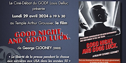 Immagine principale di Projection du film "Good Night, and Good Luck" suivie d'un débat 