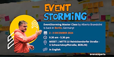 Imagem principal do evento EventStorming Master Class - December 2024 (Berlin)