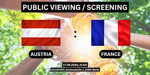 Image principale de Public Viewing/Screening: Austria vs. France