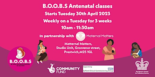 BOOBS Antenatal classes MAY 2024 - 3 classes over 3 weeks primary image