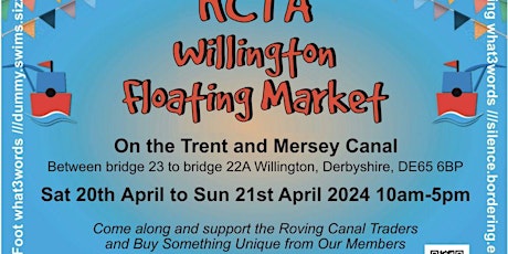 RCTA Floating Market Trent & Mersey Canal, Willington, Derbyshire, DE65 6BP