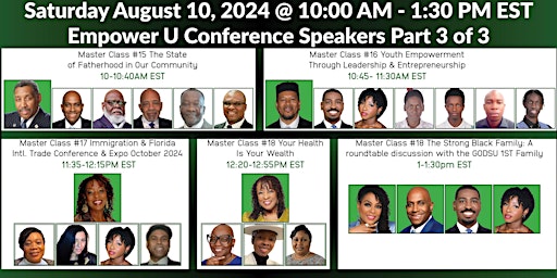 Imagen principal de Day 3 August 10, 2024 Empower U Conference