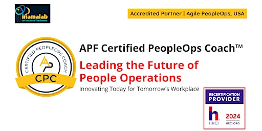 Imagen principal de APF Certified PeopleOps Coach™ (APF CPC™) Oct 16-19, 2024