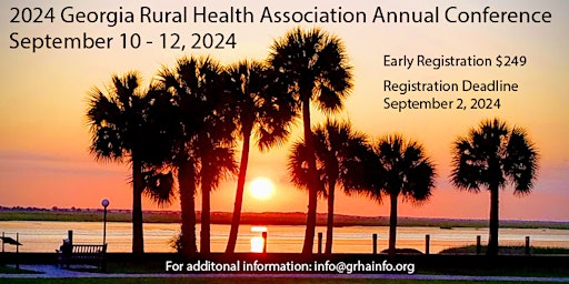 Primaire afbeelding van 2024 Georgia Rural Health Association Annual Conference