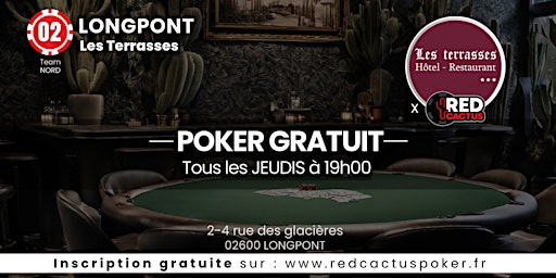 Imagem principal do evento Soirée RedCactus Poker X Les Terrasses à LONGPONT (02)